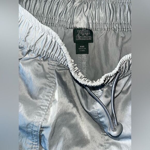 Wild Fable Nylon Cargo Pants Silver Grey XXS Shiny Jogger - Picture 3 of 13